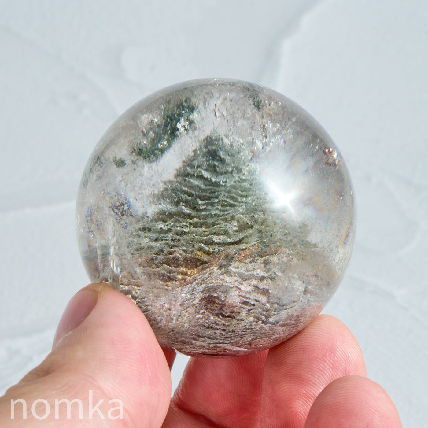 ガーデンクォーツ(クォーツインクォーツ/貫入水晶)スフィア【44.6mm/約120g】nsp-0027