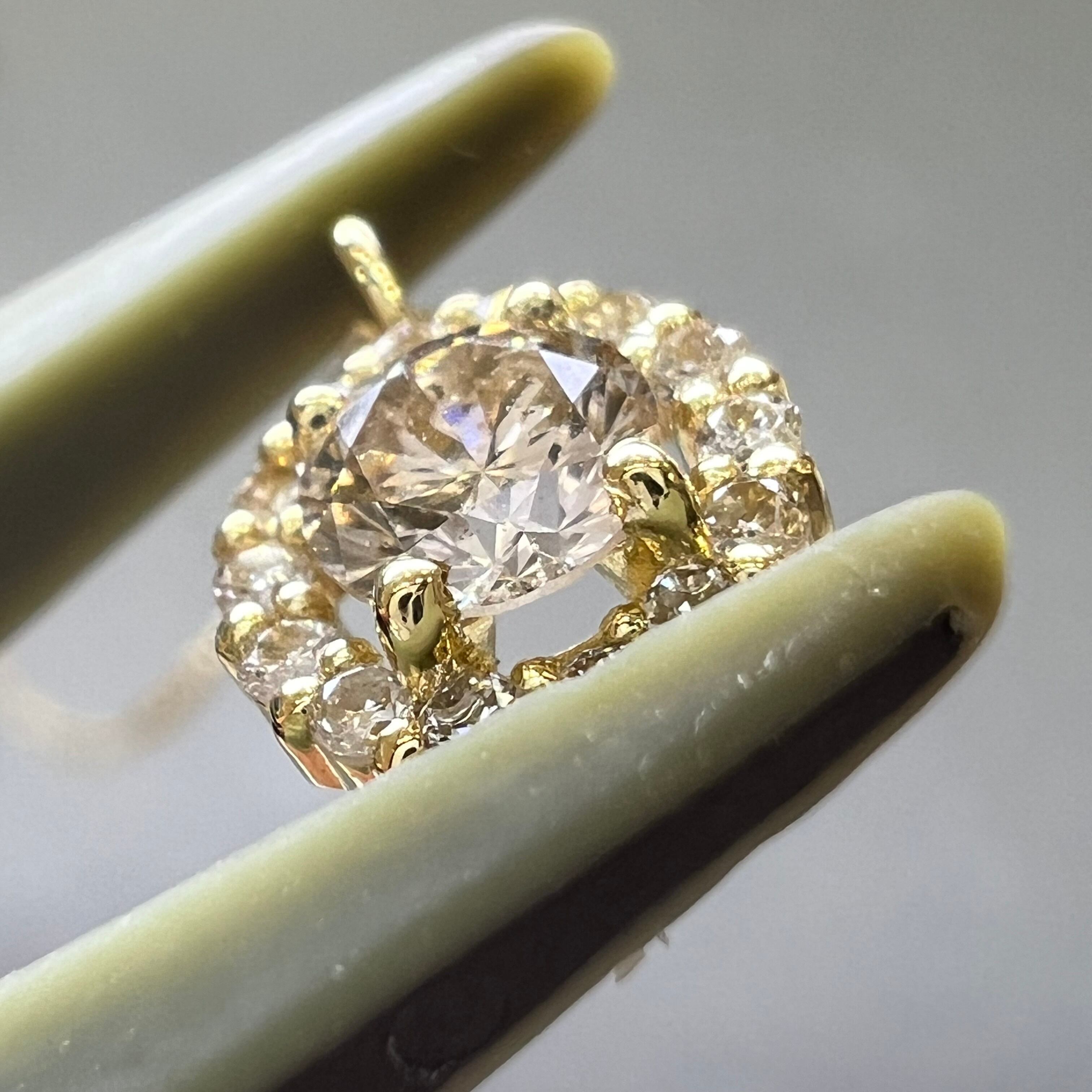 K18 ダイヤモンド 合計0.35ct ペンダント 40cmチェーン付 新品ジュエリー