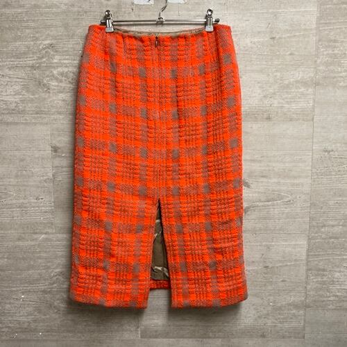 dries van noten ドリスヴァンノッテン 刺繍スカート 36 オレンジ  