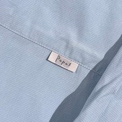 WALL GUY SHIRT PAPAS パパス 千鳥風 デザイン 長袖シャツ L/水色系 メンズ トラッド アイビー