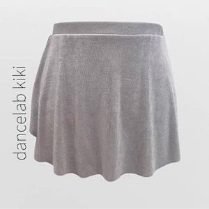 ヒップハング ミニ丈プルオンスカート(グレー)
