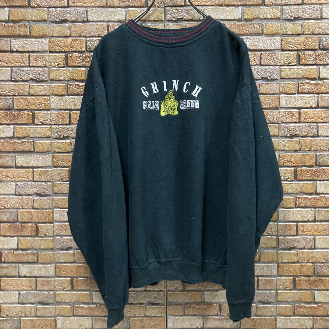 Grinch グリンチ 刺繍スウェット 90s古着裏起毛トレーナー 黒 ヴィンテージ ビンテージ メンズ 古着 スウェットトレーナー 古着屋 P Tail Net Grinch グリンチ 刺繍スウェット 90s古着裏起毛トレーナー 黒 ヴィンテージ ビンテージ メンズ 古着 スウェットトレーナー 古着屋 P Tail Net