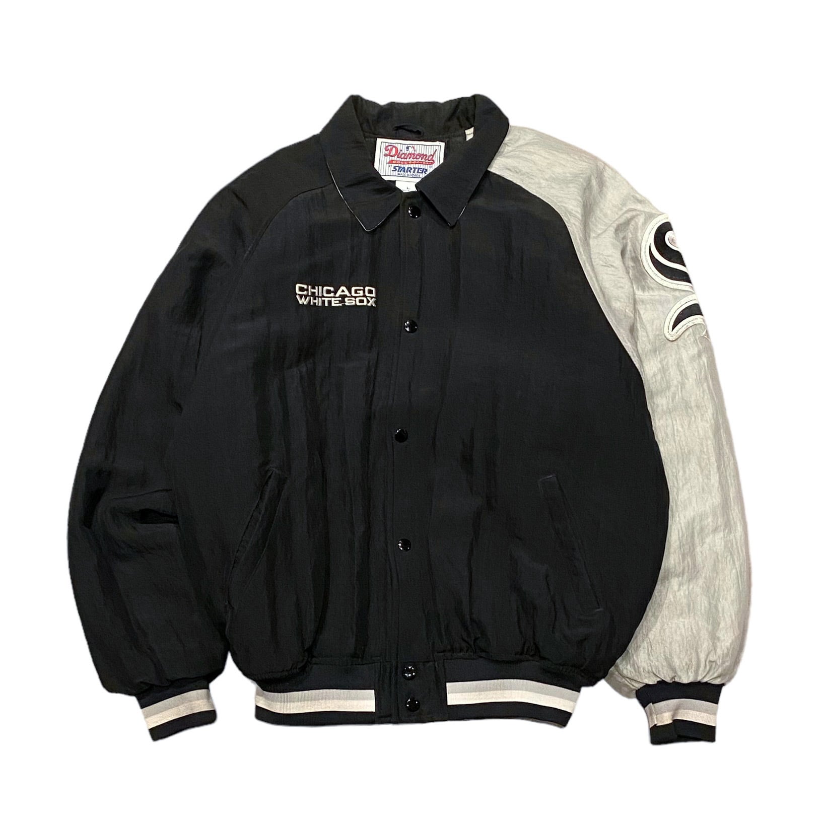 90's Starter MLB Chicago White Sox Nylon Stadium Jaket L / スターター  シカゴホワイトソックス ナイロン スタジャン スタジアムジャケット 古着 ヴィンテージ