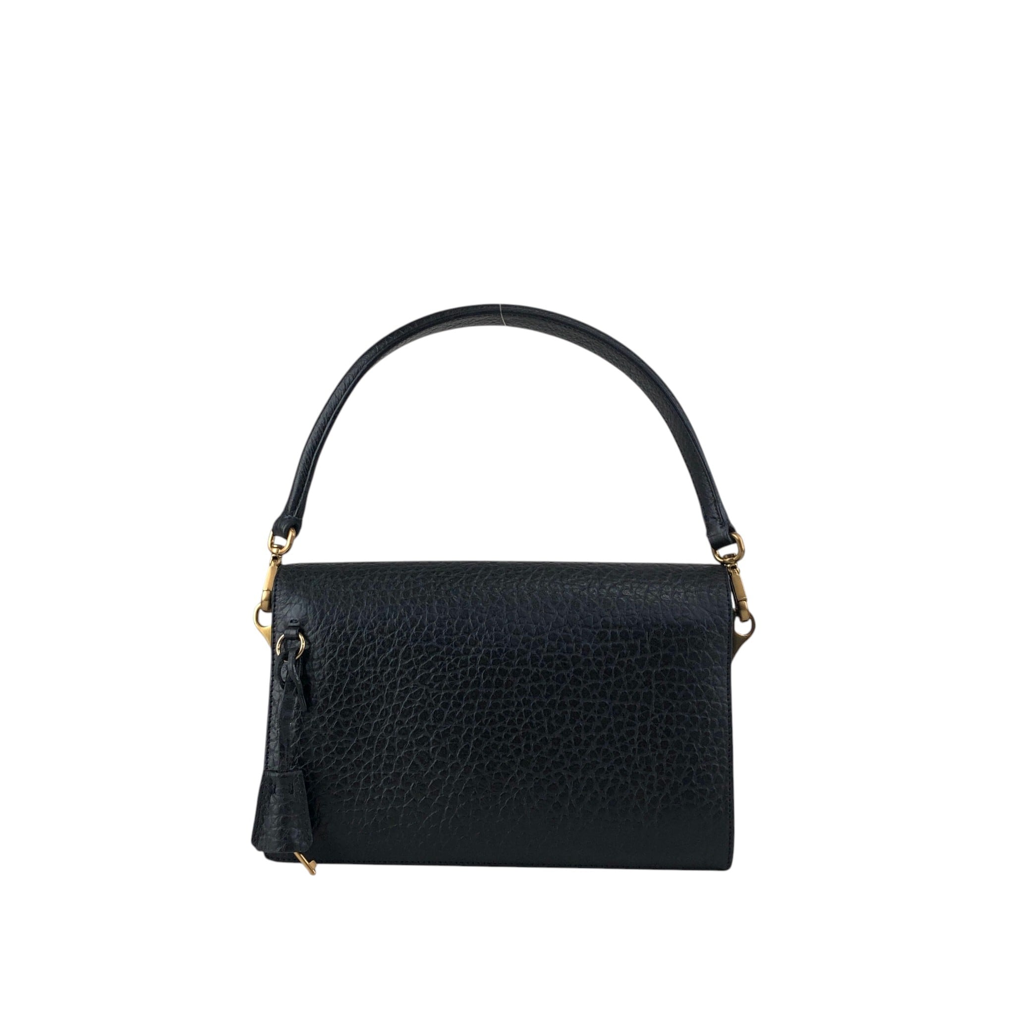 PRADA プラダ ショルダーバッグ ブラック ロック レザー