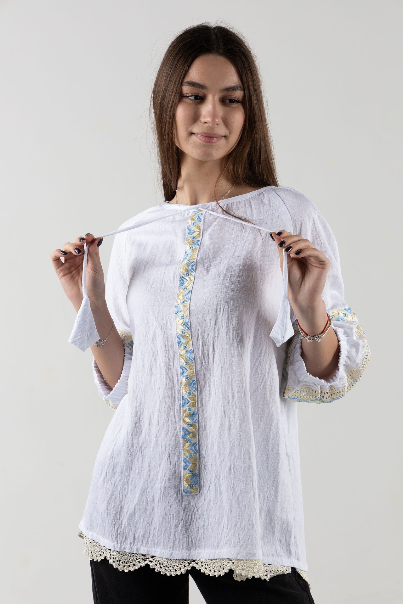 ウクライナ刺繍ヴィシヴァンカ　シルク糸　手刺繍　レディース・フリーサイズ - 8