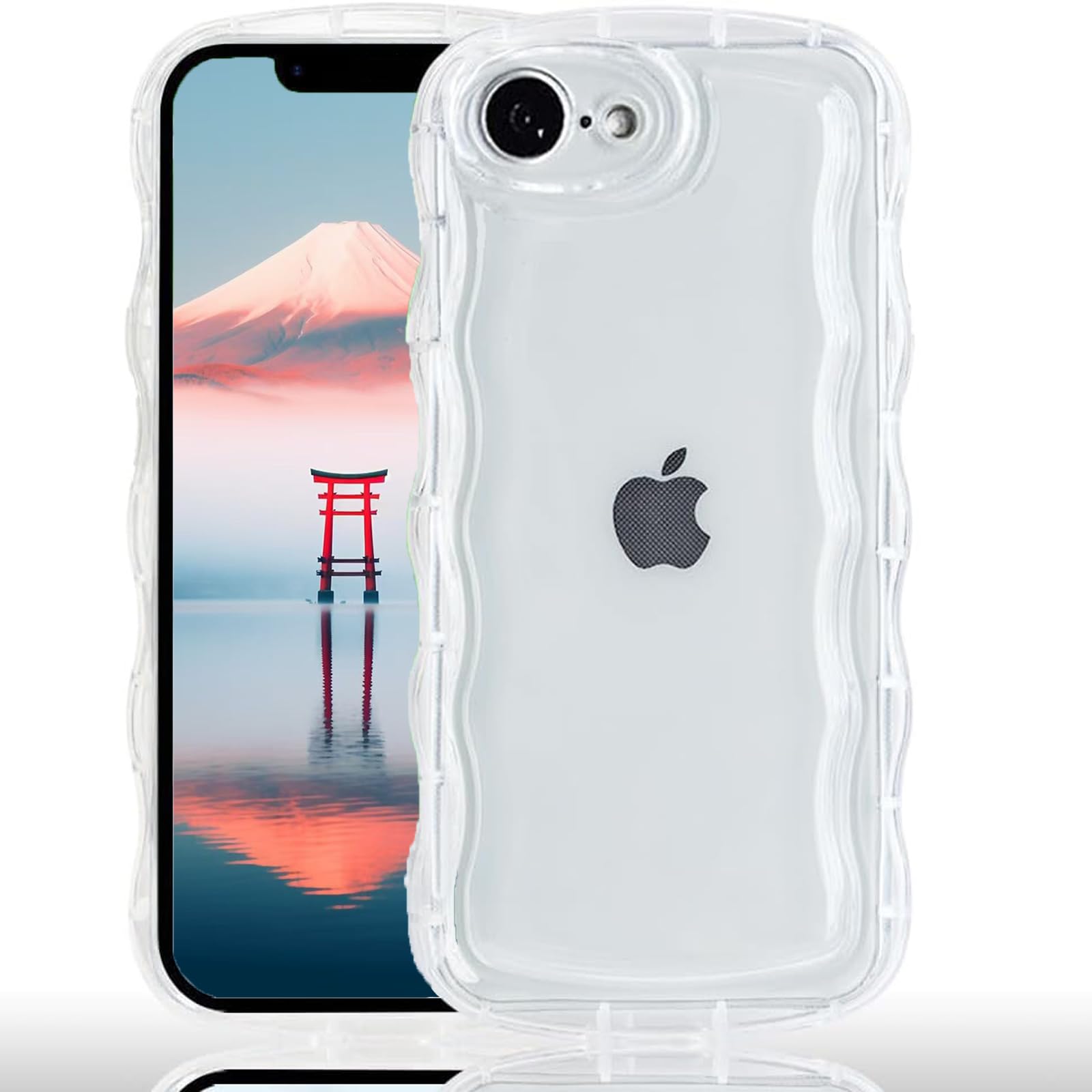 AVETUL iPhone 17e ケース クリア ウェーブ アイフォン17eケース 韓国 うねうね おしゃれ 黄ばみなし かわいい ソフトTPU 滑り止め 薄型 軽量 iPhone 17e スマホケース ワイヤレス充電対応 ストラップホール付き アイフォン 17e ウェーブ カバー (クリア)