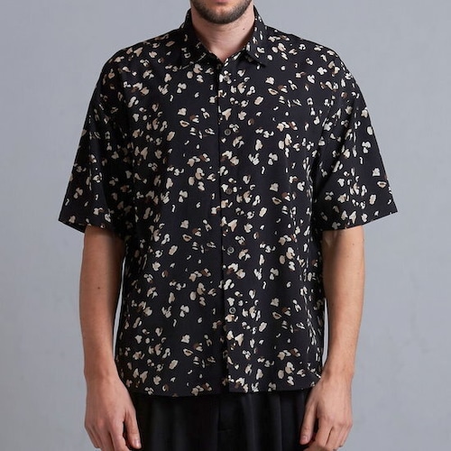 All Over Print Big Shirts　Black