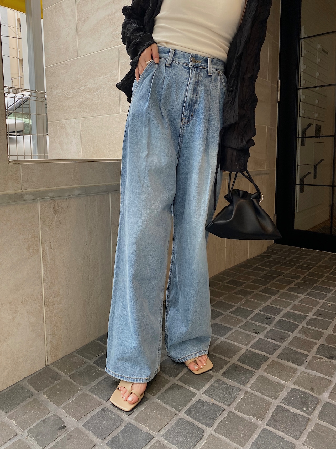 front tuck high waist longer denim