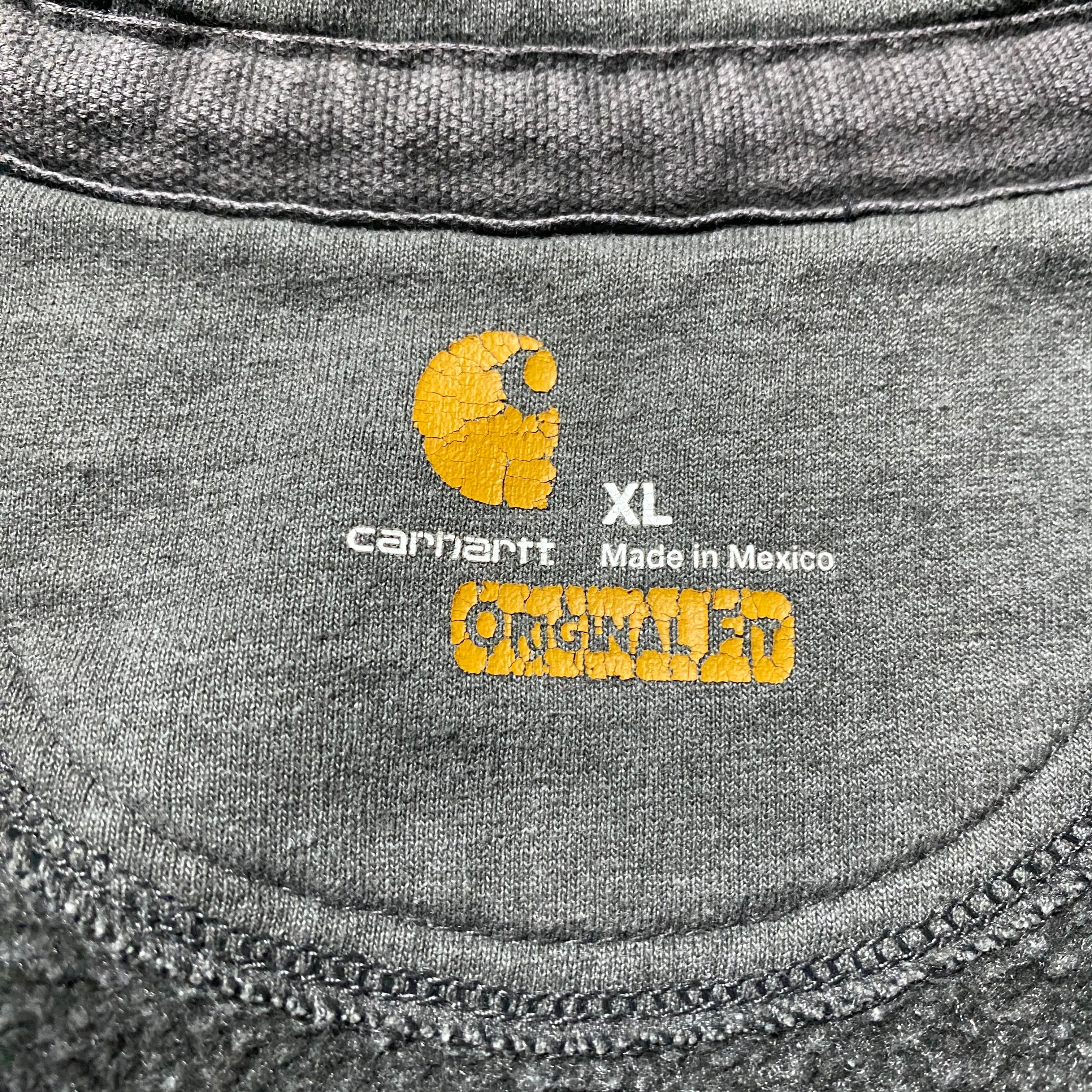 Size.XL】carhartt カーハート 刺繍企業ロゴ 最高フェード ダメージ
