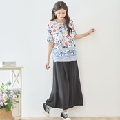 TRUBE ボタニカルプリントTシャツ【M~L】ホワイト