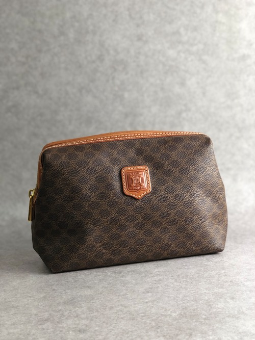 CELINE セリーヌ マカダム ブラゾン ポーチ ブラウン vintage ヴィンテージ オールド vnsihf