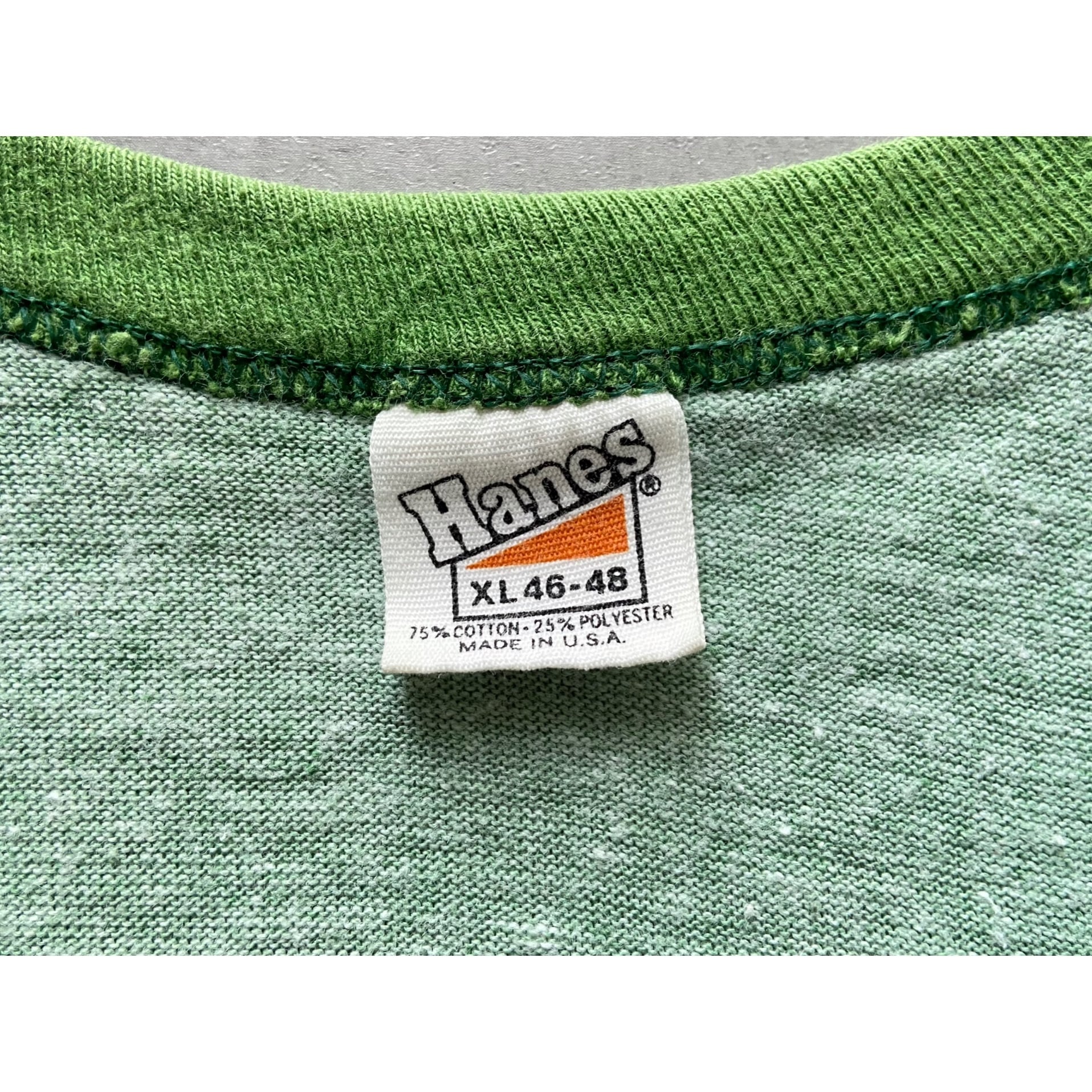 70s hanes s/s old ringer tee green “UNIVERSITY OF KILLINGTON ...