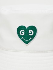 GOXO ゴーエックスオー グリーンハートカジュアルフィットバケットハット ホワイト