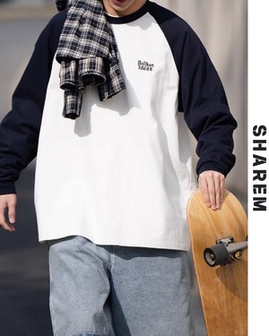 Raglan sleeve long sleeve T-shirt B0142
