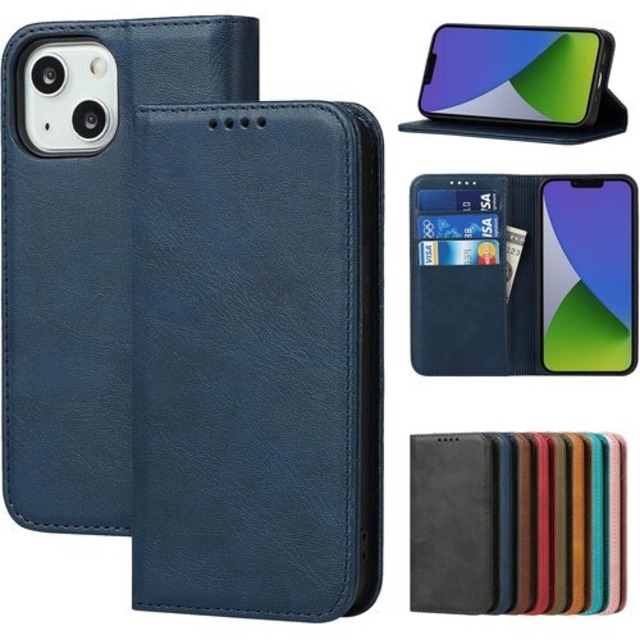 Eastwave アイフォン For iPhone 15 Plus ケース For iPhone 15plus 手帳型 カバーケース 携帯カバー 内蔵マグネット 合成皮革 For iPhone15plus 財布型カバーカード収納 横置きスタンド機能 人気 おしゃれ 二つ折り 耐衝撃 ブルー 2292