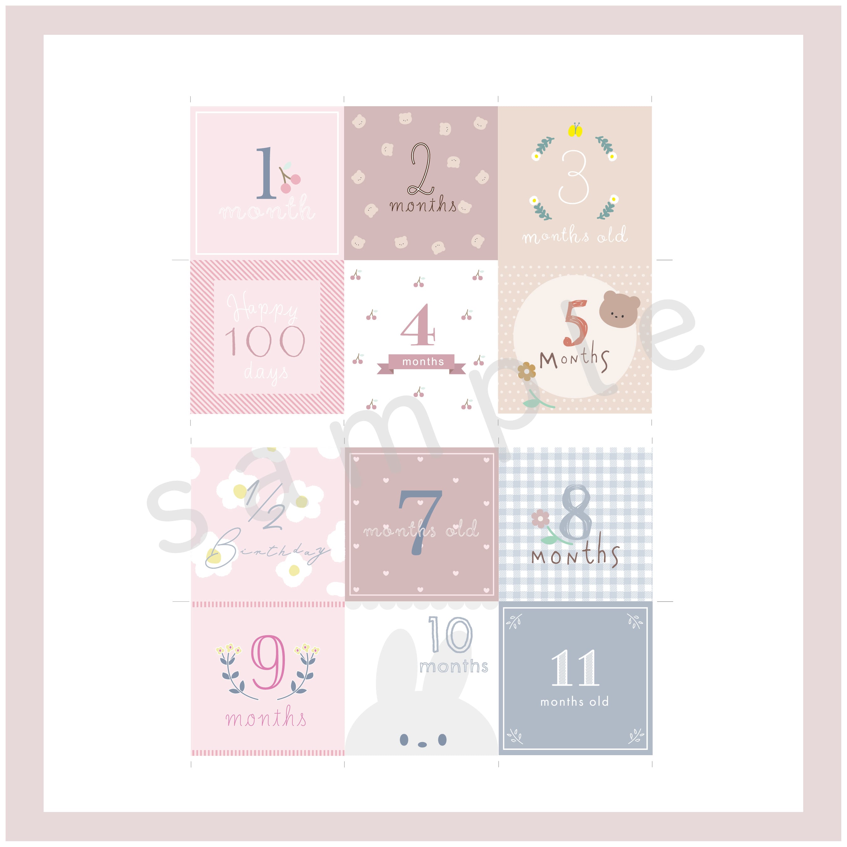 ましかくマンスリーカード（データ販売） | noix et pomme papier