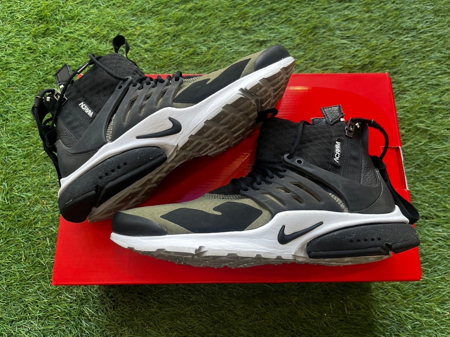 NIKE × ACRONYM AIR PRESTO MID MEDIUM OLIVE 844672-200 XS(26-27 