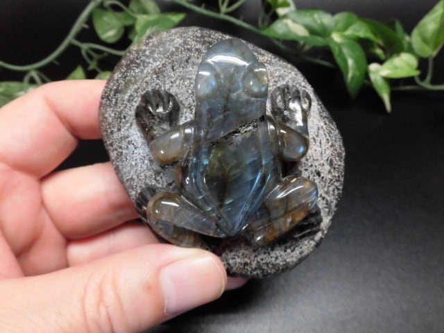 【送料無料】【高品質】ラブラドライトカエル　no.1