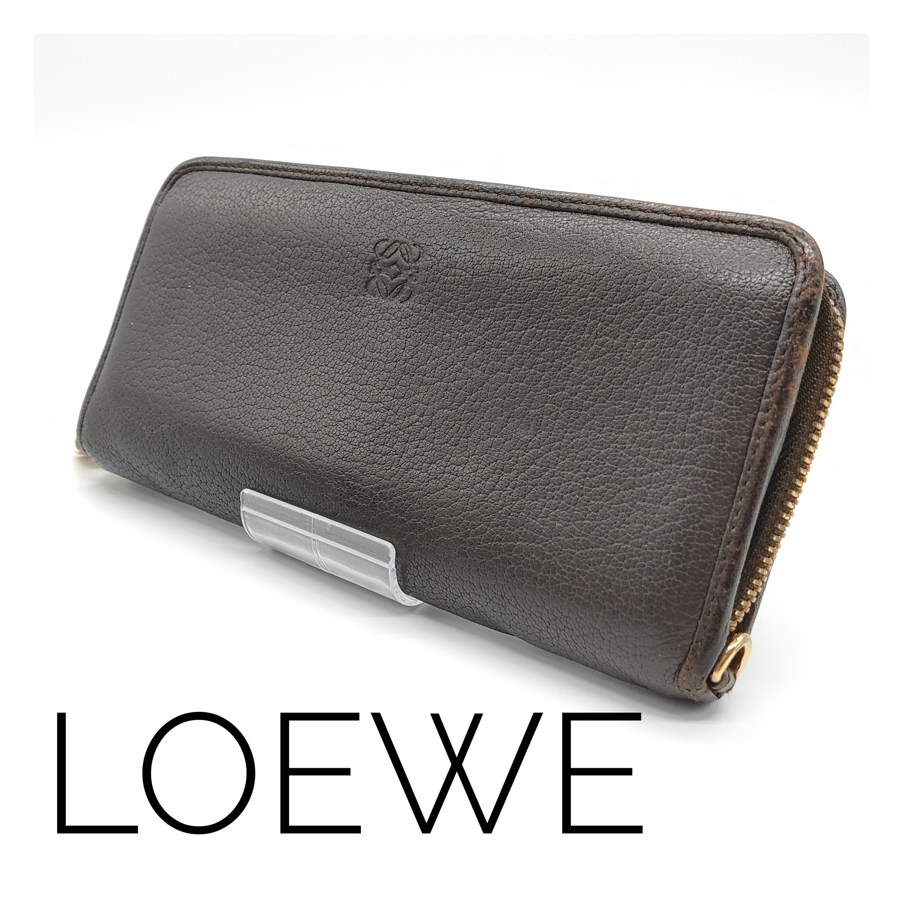 運気、金運を生み出すブラウン LOEWE ロエベ ラウンドファスナー 財布