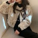 冬アウター 韓国ファッション 百掛け かわいい上着モコモコ暖かいショートコート女性 ジャケット ジャケット
