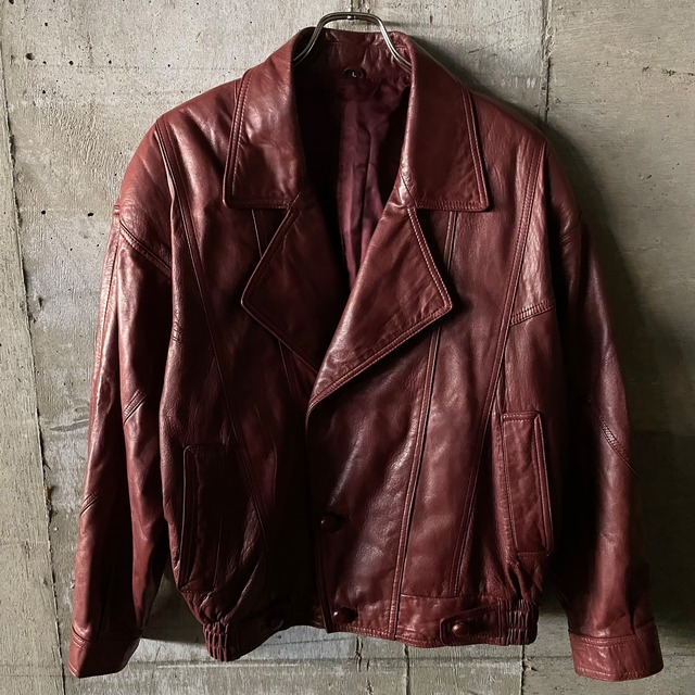 〖vintage〗A-2 winered color Lambleather blouson jacket/a-2 ワインレッドカラー 羊革 レザー ブルゾン ジャケット/lsize/#0217