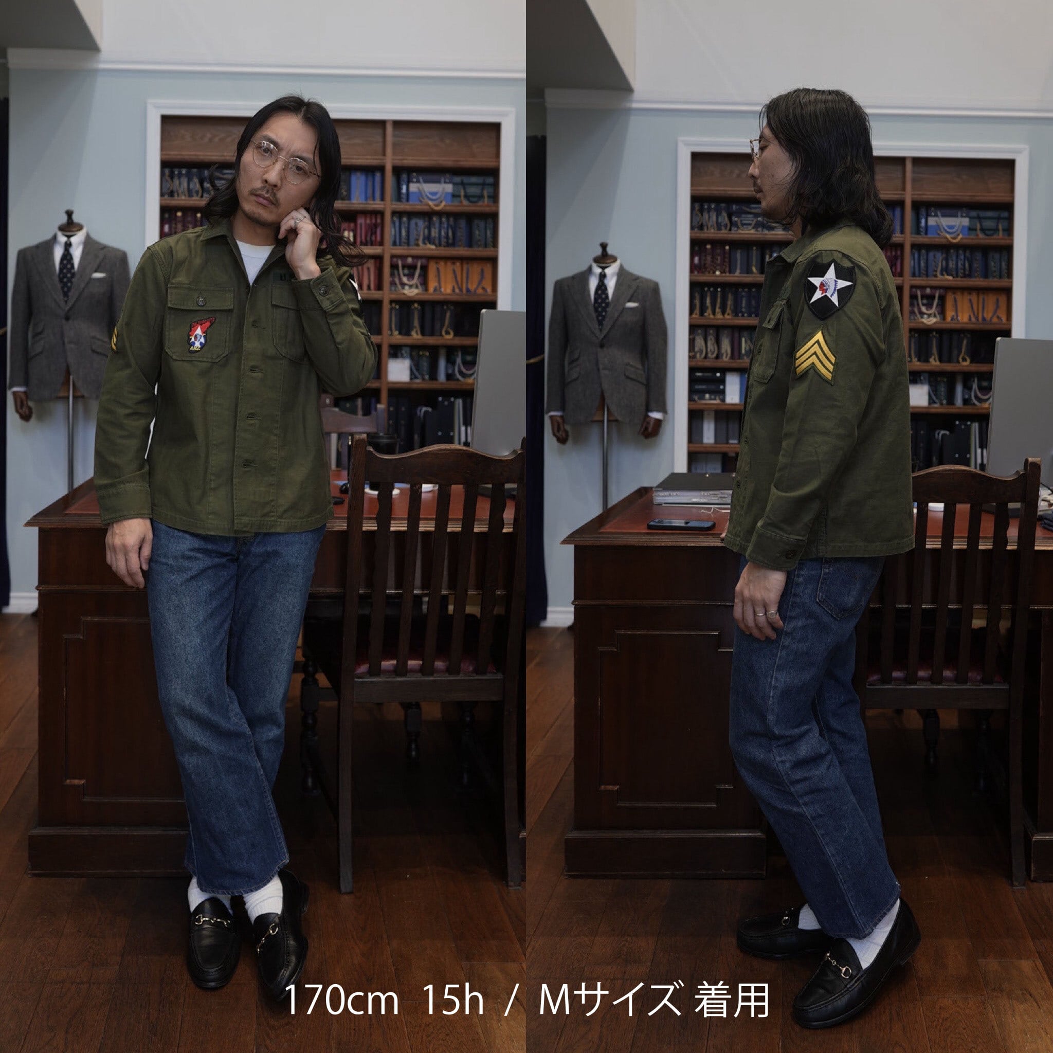 John Lennon Model】USタイプ OG-107 FATIGUE SHIRTS | コットンサテン