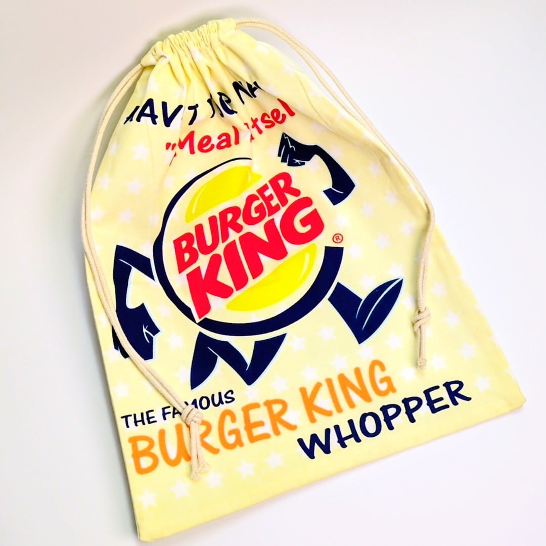 ☆【 Burger King ( バーガーキング ) 】  巾着袋L / コットン巾着〚アメリカン雑貨 アメトイ〛