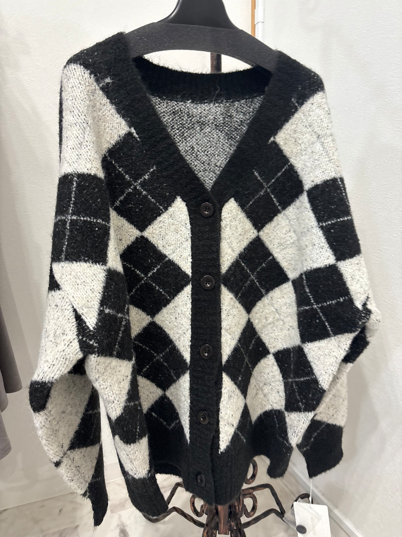 DOS DIOSAS アーガイルアルパカカーディガン D8643