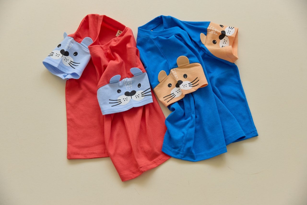 [Orangemom] Color Block Bear T-shirt / [오렌지맘] 배색곰티셔츠