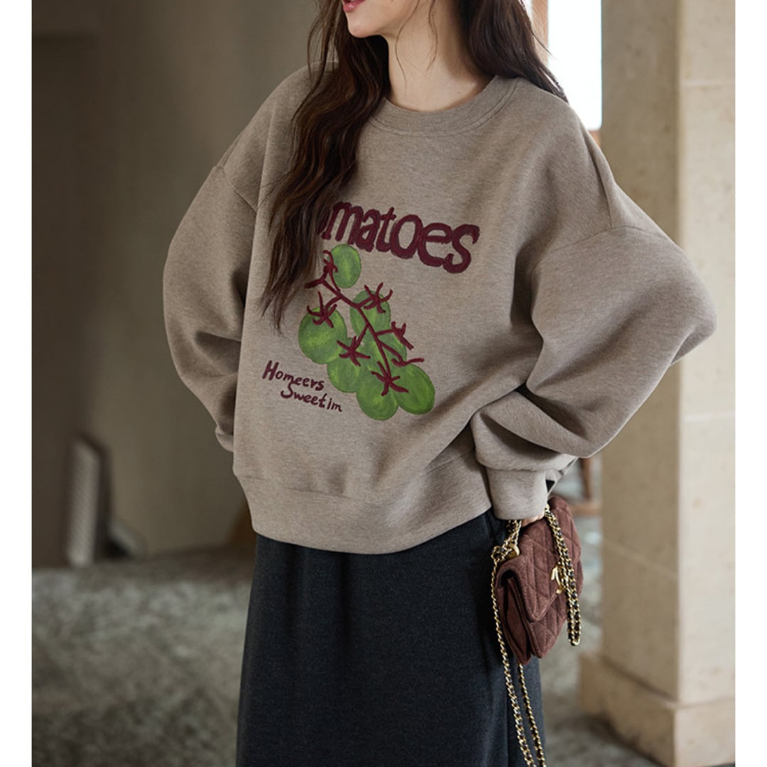 illustration print oversized sweatshirt