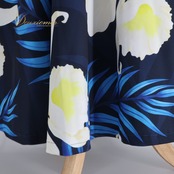 フラダンス 衣装 mmj modernistic エムエムジェイ モダニスティック ワンピース ドレス ネイビー系 日本製 2WAY 花柄 おしゃれ 大人っぽい きれい かわいい 華やか 鮮やか 明るい アロハ ハワイアンプリント フラ ダンス レッスン 練習