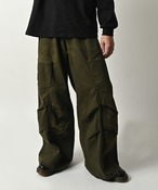 many men many mind Vintage-processed cotton twill pleated pants (KHA) M2528050