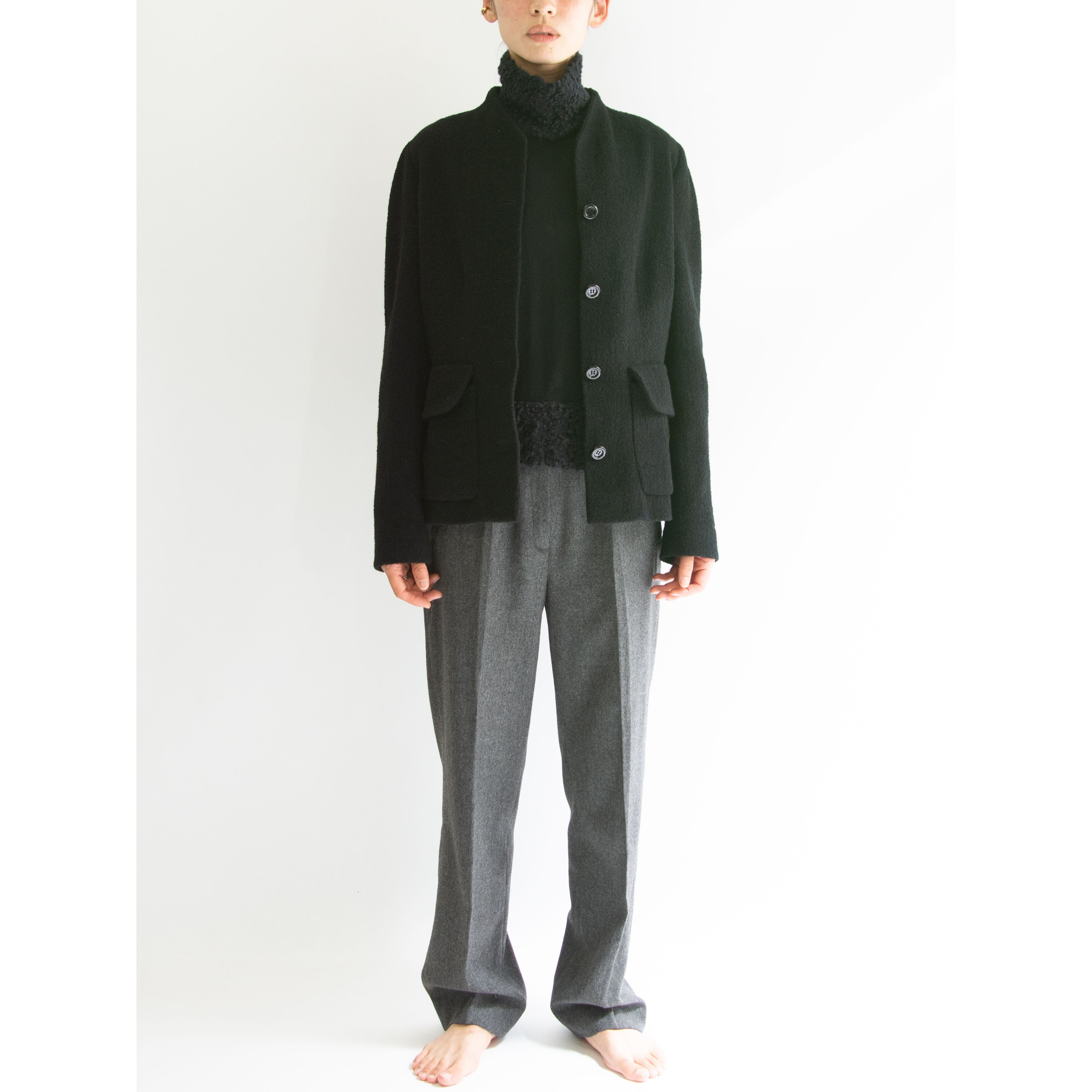 【RICHARD VOINNET】Made in France Wool Collarless Jacket(フランス製 ノーカラーウールジャケット)