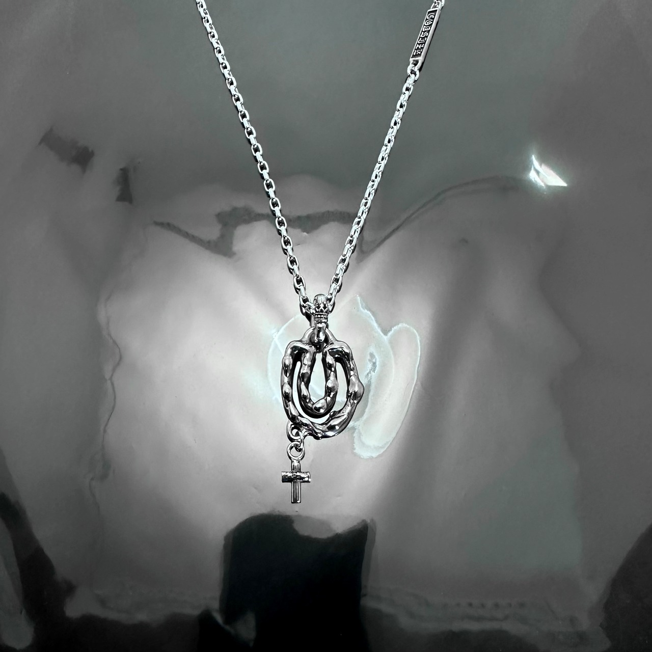 OPEN HORSESHOE with CROSS #1 with GODSIZE® I.D. TAG NECKLACE / オープンホースシュー ウィズ クロス #1ゴッドサイズ® I.D.タグネックレス