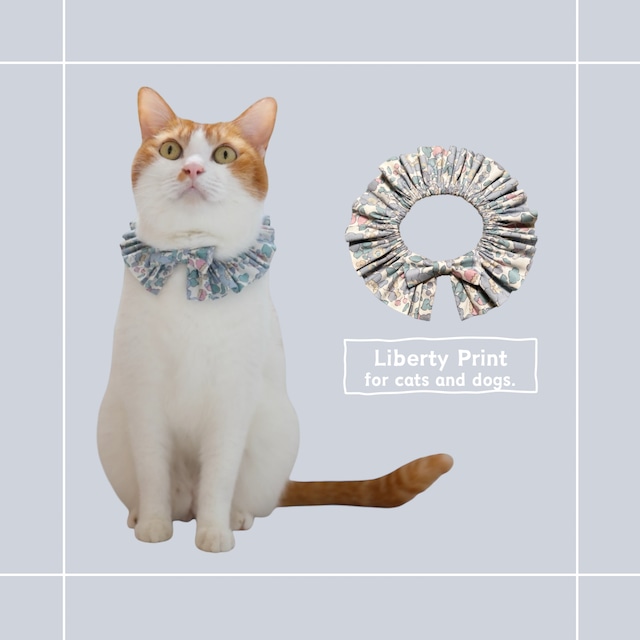 縫い付け迷子札 ねこおもいシュシュ猫首輪☆着用イメージ写真/名前 名札ネームタグ オプションの取り外し可能リボン紹介ページです☆布製迷子札
