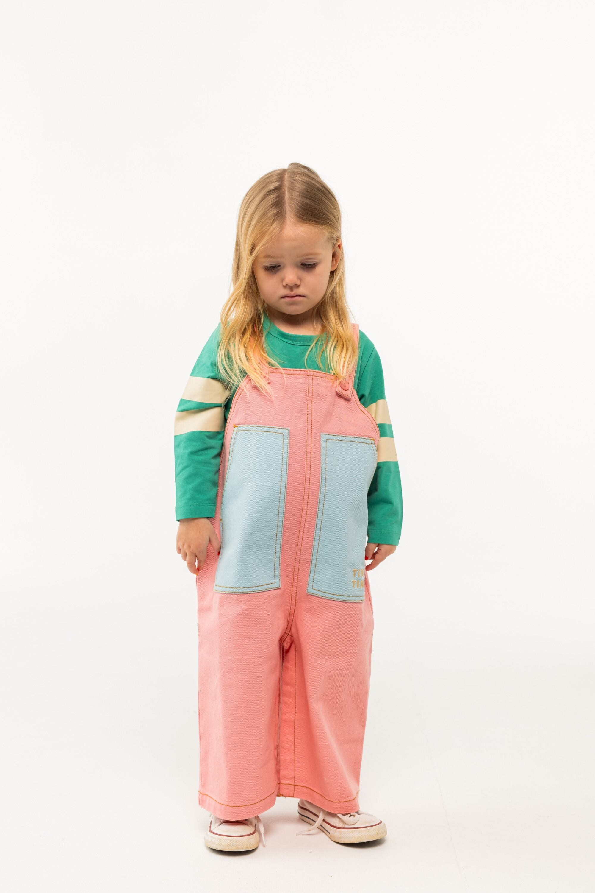 TINYCOTTONS / Baby Color Blocked Dungaree-peach | HAKONIWA  