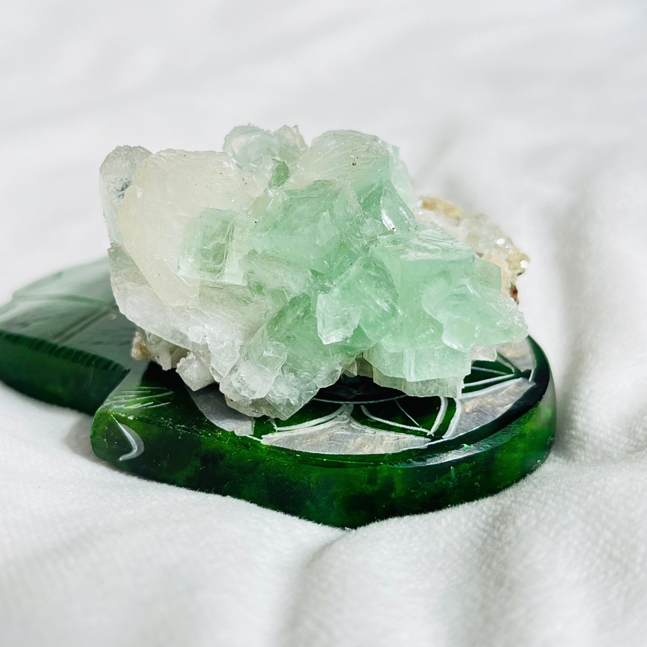 グリーンアポフィライト 共生スティルバイト ポイント インド 天然石