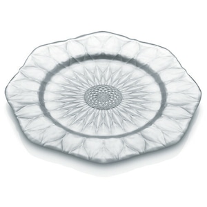 IVV pearlwhite　32，5㎝　lorus plate【イタリア製ガラス食器】