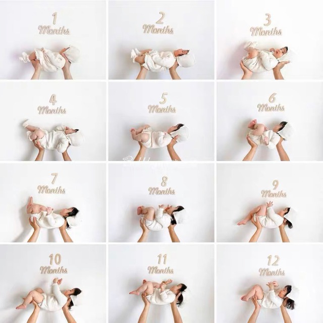 wooden baby photo cards 20pcs