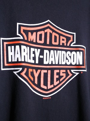 "Harley-Davidson"XX over silhouette front and back print tee