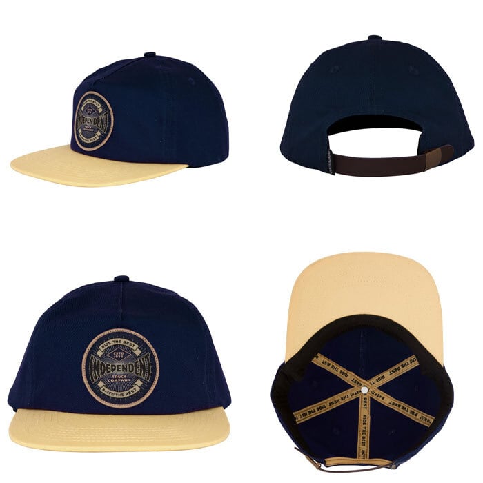 INDEPENDENTブラックコーデュロイキャップ刺繍ロゴスナップバックスケート INDEPENDENT インディペンデント キャップ 帽子 スケボー ESTABLISHED