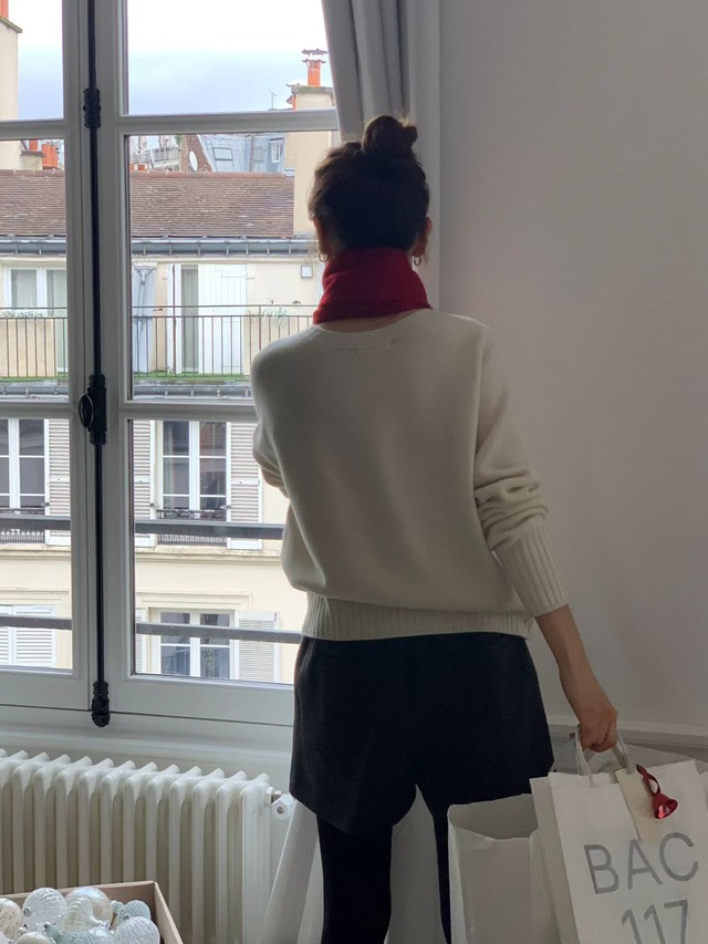 (予約) ounce / Marine cash round knit 3color