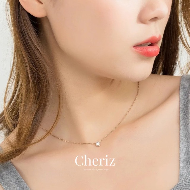 金属アレルギー対応 サージカルステンレス シンプルジルコニアネックレス サージカルステンレス316L 金アレ対応 ゴールド K18 つけっぱなし 変色しない 錆びない