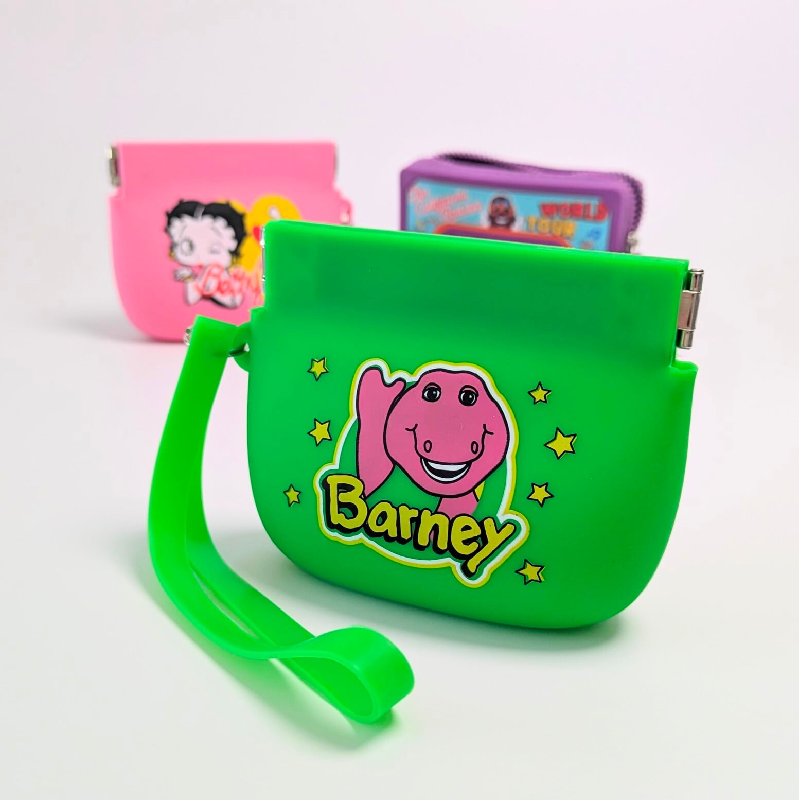 【 Barney ( バーニー ) 】SILICONE POUCH ( シリコーンポーチ ) ストラップ付き / 小物入れ / コインケース / コスメポーチ 〚アメリカン雑貨 アメトイ〛