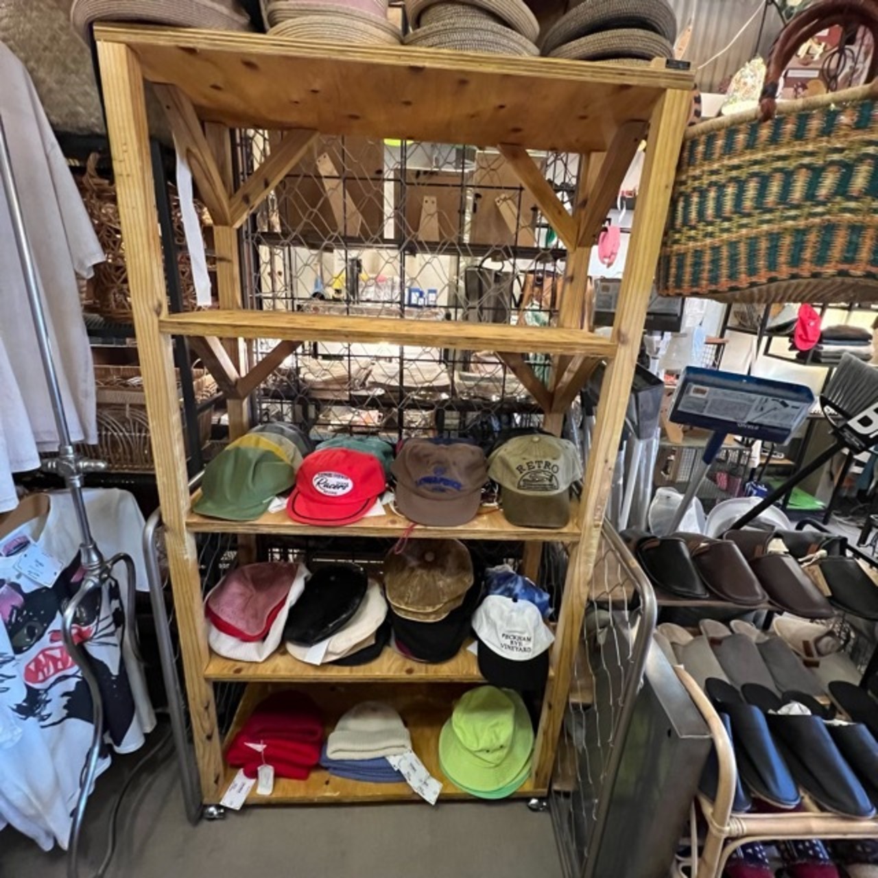 【店頭受取専用商品】TOPANGA　Furniture　ナチュラルウッド5段シェルフ　　ディスプレイ　什器　インテリア　シェルフ