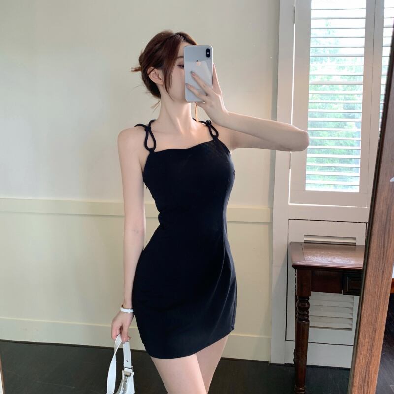 ブラック薄手ウェストドレス ブラックストロベリース98490992240