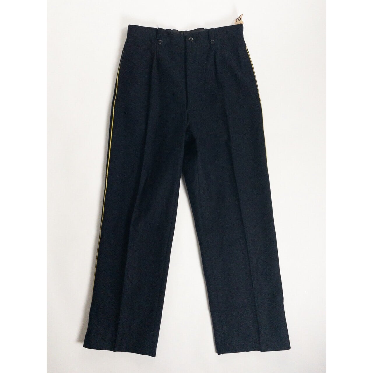 1950-60s "French Army" Wool Yellow Line Trousers Size 34, Dead Stock