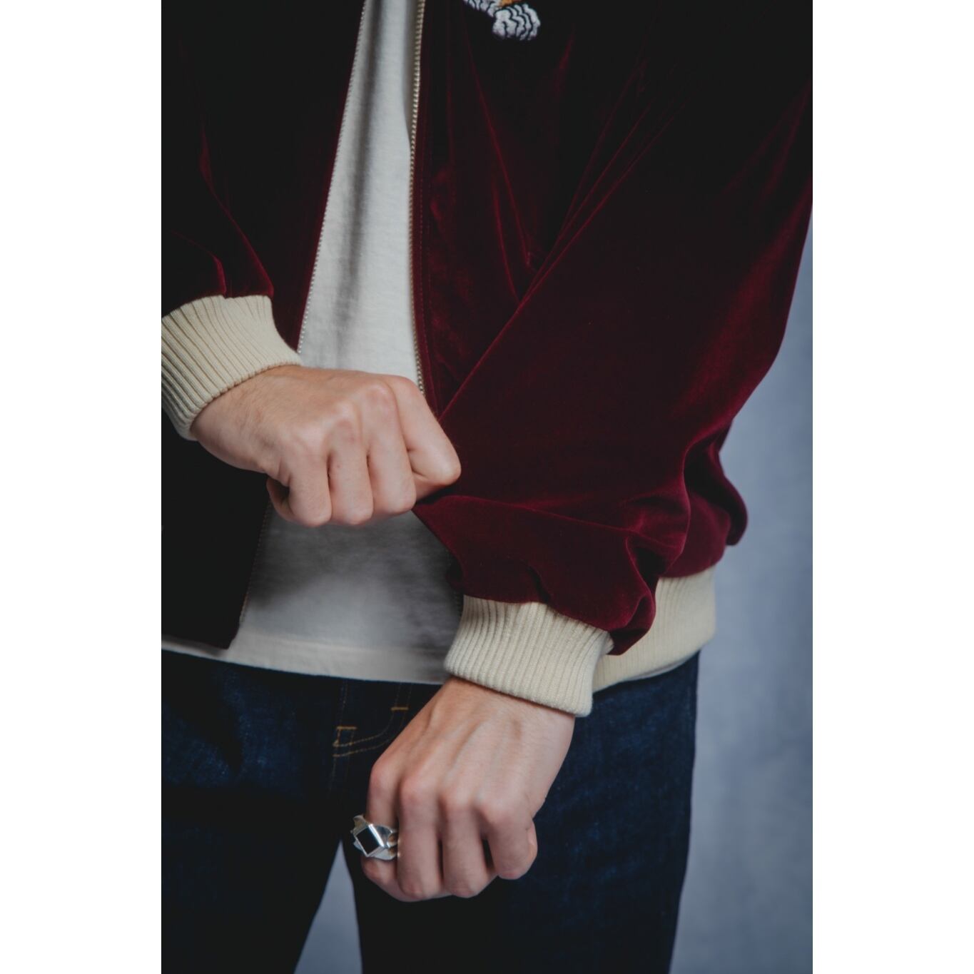 DRESS HIPPY / TIGER SOUVENIR JACKET (WINE) | UZ.UZ COMPANY