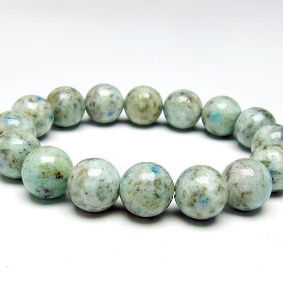 K2ストーン ブレスレット 12mm アズライトイングラナイト 一点物 メール便可 [M便 1/10] 111-35232