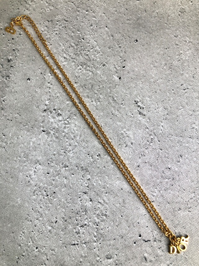 Christian Dior クリスチャン ディオール ネックレス ゴールド ロゴ vintage ヴィンテージ オールド vbenc6